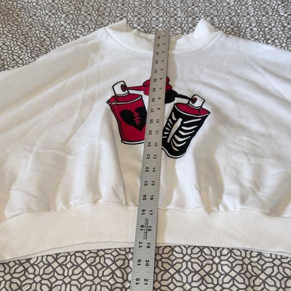 Divided White Fortnite Cropped Sweatshirt - Picture 4 of 6